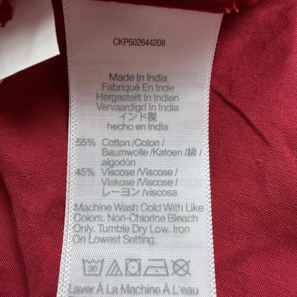 NWT Madewell Women's Cherry Red Balloon-Sleeve Top Blouse XS Boho‎